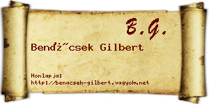 Benácsek Gilbert névjegykártya
